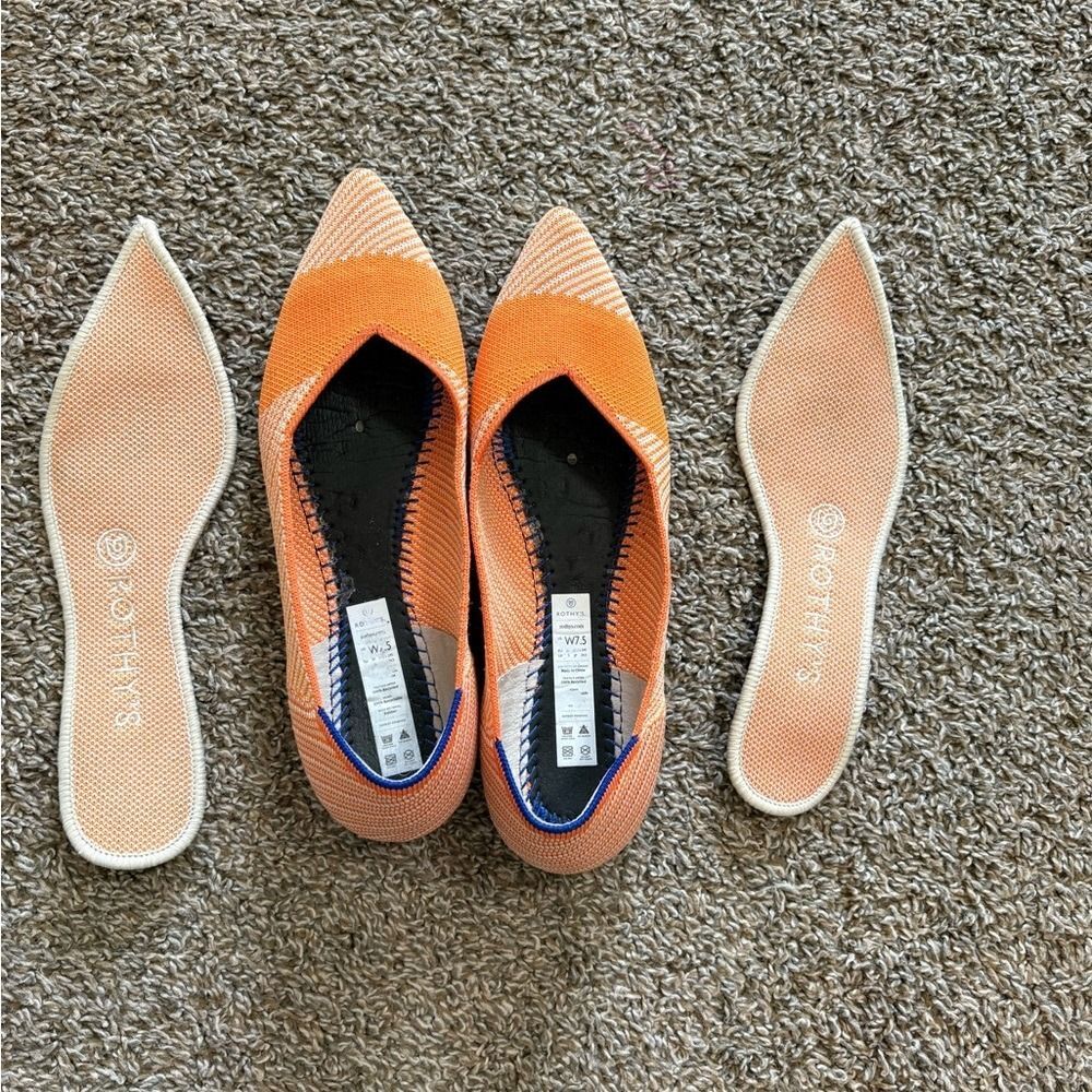 Rothy's Sherbet Orange and White (Retired) The Point Flats Recycled
Shoes - Picture 9 of 9